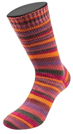 LANA GROSSA Meilenweit Granita | Sockenklassiker, bedruckt und waschmaschinenfest | Handstrickgarn aus 80% Schurwolle & 20% Polyamid | 100g Wolle zum Stricken & Häkeln | 420m Garn FB 1805