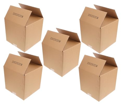 ZUNOXAZ 5 Piezas Cajas De Cartón Cúbicas Cajas De Embalaje Medianas Duraderas Para Mudanzas Para Almacenar y Manualidades Unidades