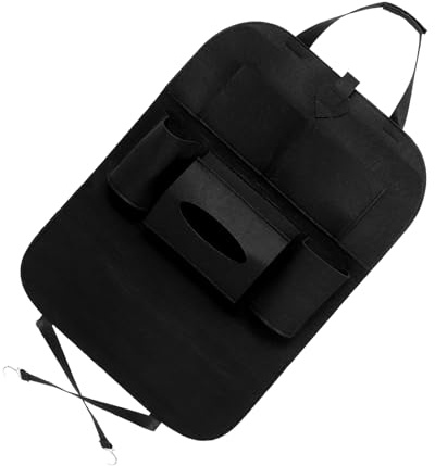 SOLUSTRE Organizador de Asiento Trasero de Coche Bolsa de Almacenamiento Colgante Multifuncional para Mantener el Interior Instalación y Rápido Material Duradero Negro
