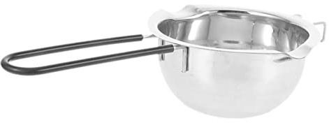 Gadpiparty Pot Chauffant en Acier Inoxydable 400ml Deux Becs Verseurs pour Fondre Beurre et Cire Ustensile la Cuisine Inox Argenté DIY Bougies