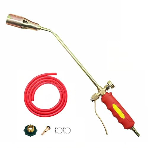 SAYEYBU DéSherbeur Chalumeau au Propane à Double Interrupteur, Kit DéSherbeur Chalumeau, DéSherbeurs à Gaz avec Tuyau de 1,2/2/5 M pour DéSherber Le Jardin, la Glace, la Neige et Les Routes,30,1.2m