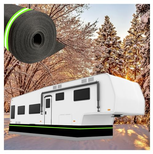 Battiscopa per camper senza fori per rimorchi da viaggio, altezza 79 cm, per esterni di case mobili, battiscopa in fibra ad alta densità per camper, per l'inverno, 34 m