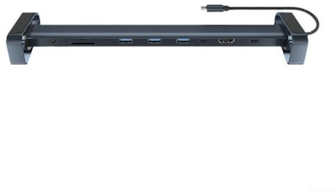 Estación de acoplamiento USB-C 10 en 1, aleación de aluminio 4K-HDMI 100W PD Ethernet estación de acoplamiento dual monitor para portátiles Thinkpad