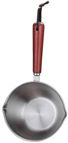 Fictory Mini scaldavivande in acciaio inox 304, 200 ml, manico antiscivolo, antiruggine, ideale per riscaldare latte e olio, design compatto per una facile conservazione, essenziale da cucina durevole