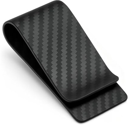 LQMK Money Clip for Men – Slim Cash Holder Credit Card Wallet – Minimalist Front Pocket Money Clips for Business Travel – Carbon Fiber Lightweight Design with Secure Grip