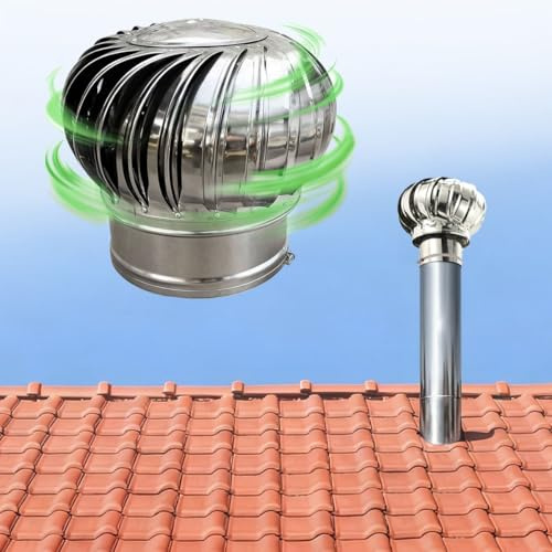 Comignolo Girevole in Acciaio Inossidabile, 75 110 160 200 250 mm Cappello Eolico per Canne Fumarie E Camini, Tappo Antipioggia per Tetto per Tubo di Scarico Fumi, Durevole(200 mm)