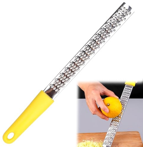 YAOYYG Grattugia per formaggio, zestore di agrumi e grattugia per formaggio manuale, grattugia per formaggio manuale in acciaio inox, zestore professionale (giallo)