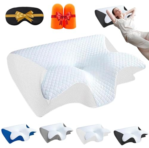 Almohada para apnea del sueño, almohada de espuma viscoelástica para el cuello, almohada ergonómica de espuma viscoelástica cervical, almohada para apnea del sueño, almohadas ergonómicas ortopédicas