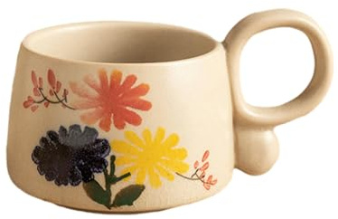350ml/12oz ceramica retrò pastorale tazze giapponesi freschi utensili da bere - foglie di crisantemo