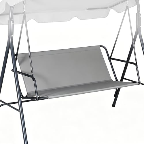 Hollywoodschaukel Sitzbezug Ersatz-Schaukel Sitzbezug Gartenschaukel Auflage Ersatzpolster aus 900D Oxford Gewebe, Wasserdicht & Reißfest, für 2-Sitzer, passend für 115x48x48 cm, Grau
