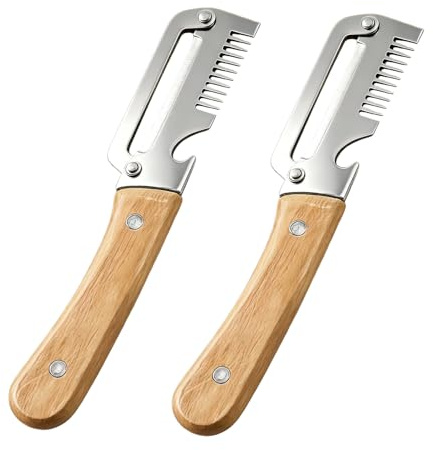 5 en 1 Éplucheur de Légumes Multifonction, 2PCS | Eplucheur pour Cuisine Lame en Acier Inoxydable Ultra-aiguisée et Manche en Bois, Écailleur à Poisson et Coupe-Oignon
