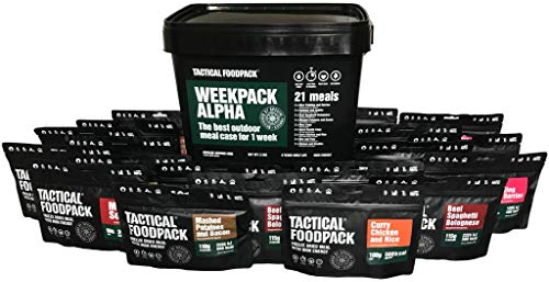 Tactical Foodpack Weekpack Alpha (21 Mahlzeiten) - Gefriergetrocknete Mahlzeiten I zum Verzehr bereit I MRE I Survival I Outdoor Nahrung I Trekking Nahrung I Expedition I Office