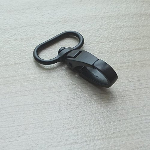 micoshop Karabinerhaken mit Drehgelenk, für D-Ring-Schnallen, Gurtband, Baumwolle, Schwarz, 5 Stück