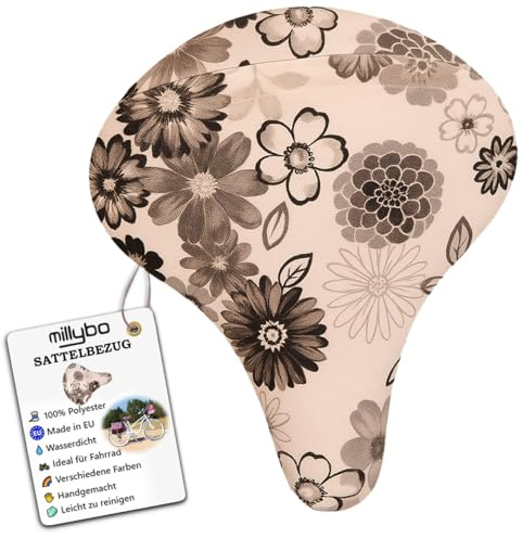 millybo Meadow Fahrradsattel Sattelbezug Fahrrad Sattelüberzug Sattel-Überzug Verschiedene Muster Blumenmuster (100.004)