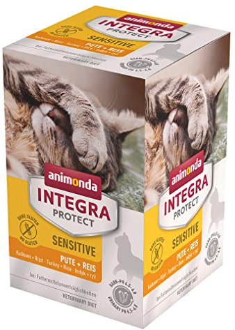 Animonda Integra Protect Nourriture Humide pour Chat Sensible à la Dinde + Riz (6 x 100 g), recommandée par Le vétérinaire en Cas d'allergies Alimentaires, complément Alimentaire développé avec des