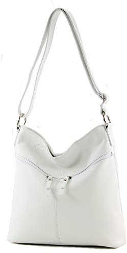 modamoda de T196 Damen Leder Schultertasche Umhängetasche handmade in Italy