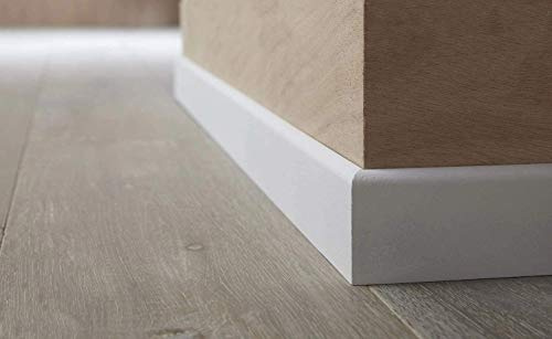MadeInNature Plinthe en médium prépeinte blanche de très grande qualité – fabrication FRANCAISE – différentes dimensions et finitions (Hauteur 12cm finition arrondie, 8 ml)