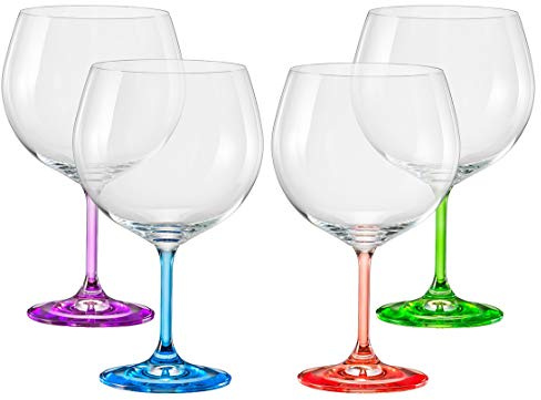 Bohemia Crystal Glasses Model Rainbow Set of 4 (Gin & Tonic 4 x 820 ml)