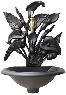 Wandbrunnen Modell Calla mit Wasserhahn aus Messing, für Haus, Garten, Balkon (glänzend)