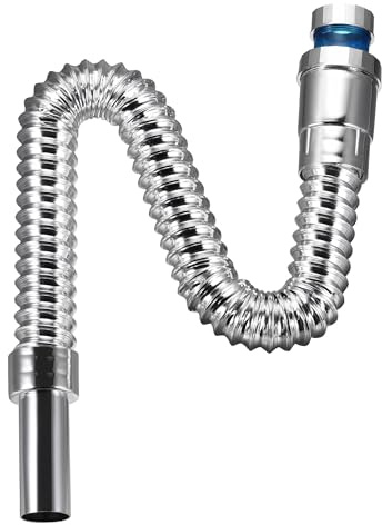 sourcing map Baño Fregadero Desagüe Manguera, PVC y Acero Cables Expandido Tubo Tubería Acanalado Extensión 0.39m 1.28pies