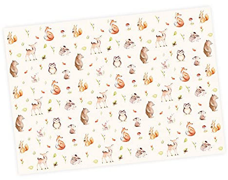 5 Bögen Geschenkpapier - Größe je Bogen 84,1 x 59,4 cm Kinder Geburtstag Mädchen Junge Geschenkverpackung (Waldtiere)