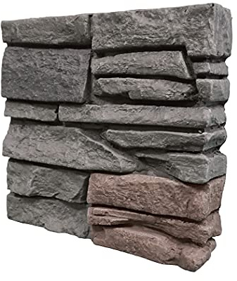 GenStone Faux Stacked Stone Sample 12 x 12 in Coffee Color for Do It Yourself Friendly Home Improvement Projects