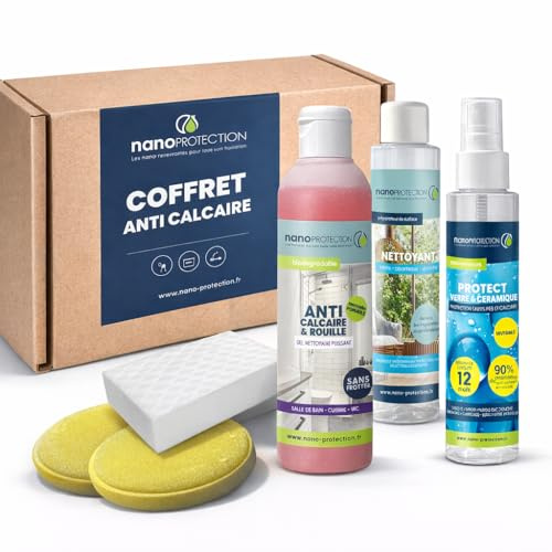 Naoprotection – Limpiador y protección anticalcáreo para cristal y cerámica, repelente al agua y antigoteo, cabina de ducha, cuarto de baño, azulejos y espejo.