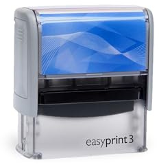 Adress-Stempel Textstempel easyprint 3-58x22mm - 5 Zeilen (Abdruckfarbe blau) mit Wunschtext personalisierbarer Namensstempel oder Firmenstempel