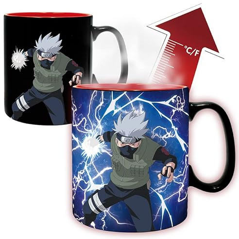 ABYSTYLE - NARUTO SHIPPUDEN Mug thermo-réactif Kakashi Itachi Grand contenant, Noir