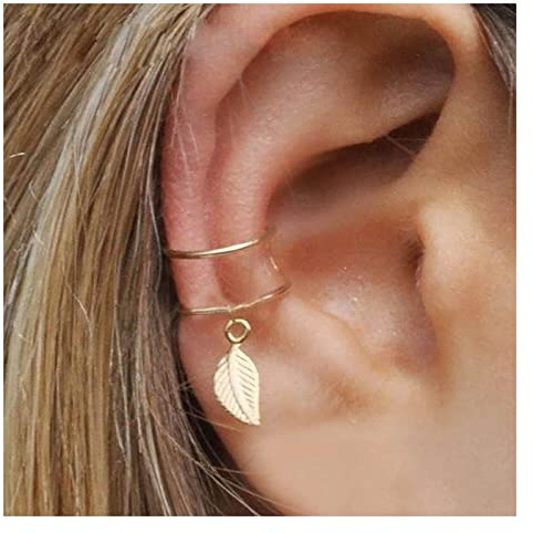 Inilbran Boho Blatt Ohr Manschette Wrap Ohrring C Form Knorpel Manschette Ohrringe Gold Ohr Manschette Kletterer Ohrringe Blatt Nicht Piercing Ohr Clip Manschette Wrap Ohrringe Schmuck Für Frauen