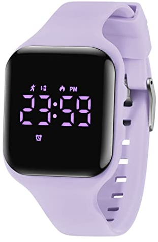 aswan watch Reloj Digital para niñas y niños con Podómetro,Distancia y Calorías sin APPs ni Móvil,cronómetro, Calendario, Despertador y luz-Reloj Infantil Deportivo con Correa de Silicona