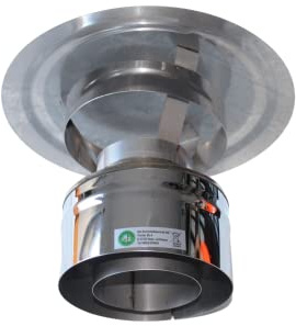 HST Regenhaube 130 mm Ofenrohr Edelstahl doppelwandig Isoliert Pelletrohr Kaminrohr Rauchrohr Robustes Bogenrohr Ofen Pelletöfen