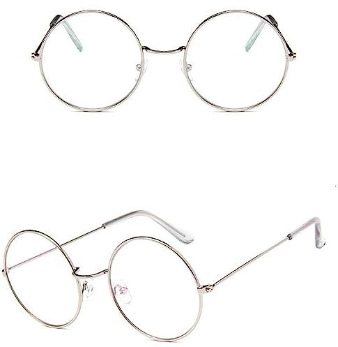 Mode Frauen Brillengestell Frauen Männer Rosa Brillengestell Vintage Runde Klare Linse Brille Optisches Brillengestell, 4, Einheitsgröße