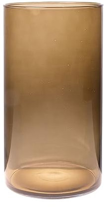 INNA-Glas Glas Vase Zylinder Sanya Earth, braun-klar, 30 cm, Ø 16 cm - Deko Vase/Kerzenglas