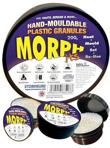Morphits Hand Mouldable Reusable BioPlastic 200g - Simple to Use, Non-Toxic Polymorph for Crafts and DIY