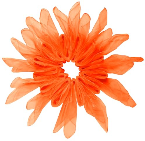 Jmkcoz 12 st fyrkantiga jonglerande silkesdanshalsdukar magiska tricks prestanda rekvisita tillbehör rörelse halsdukar rytm band halsduk (orange)