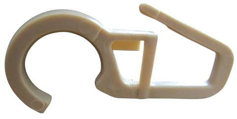 rewagi Überklipshaken, Faltenlegehaken für Gardinenringe Ø 12mm - beige - Gardinenhaken, Gardinenzubehör (25 Stück)