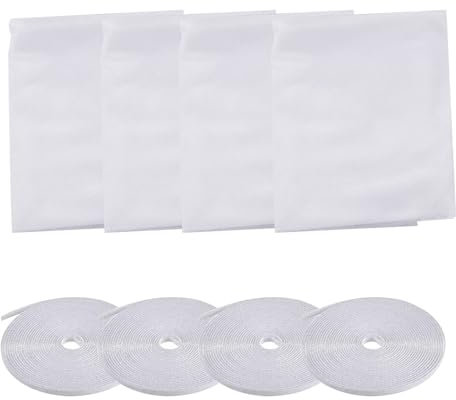 4 PCS Mosquitera Ventana,Mosquiteras para Ventanas Universal,Mosquitera para Ventana Autoadhesiva, para Protección Ventanas contra Insectos Moscas Mosquitos (Blanco)