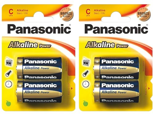 PANASONIC Pack of 2 Blister Packs of 2 Batteries Power Bronze Baby C LR14-1.5 V