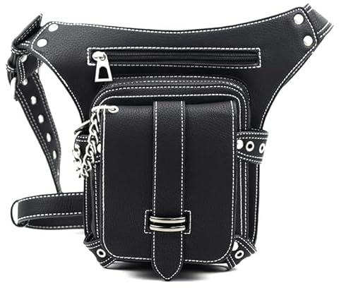 Beintasche,Beintasche Motorrad,Oberschenkeltasche Damen-Hüfttasche, Motorrad-Drop-Beintasche, Hüfte, Hüftgürtel, Fanny-Verpackung, Herren-Ledertasche, Umhängetasche