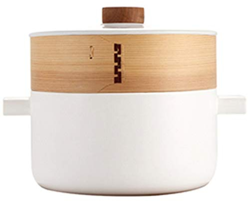 YSZWIN Cazuela De Cerámica, Olla De Estofado De Sopa De Vapor De Doble Capa Estilo Japonés, Cazuela Grande De Fuego Abierto para El Hogar, para Estofado/Guisado/Olla/Hervido