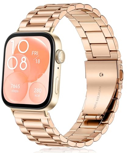 Issinlky Metallband för Huawei Fit 3/4/4 Pro/5, Armband i rostfritt stål för Huawei Fit 3/4/4 Pro/5 Herren Damen
