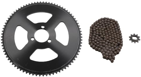 Kit de Chaîne et Pignon D'entraînement, Chaîne de Pignon D'entraînement Combinée, Pignon 80T 25H 1,34 Pouces à 3 Trous avec Chaîne à Trous en H 10T, Pignon en Acier Haute