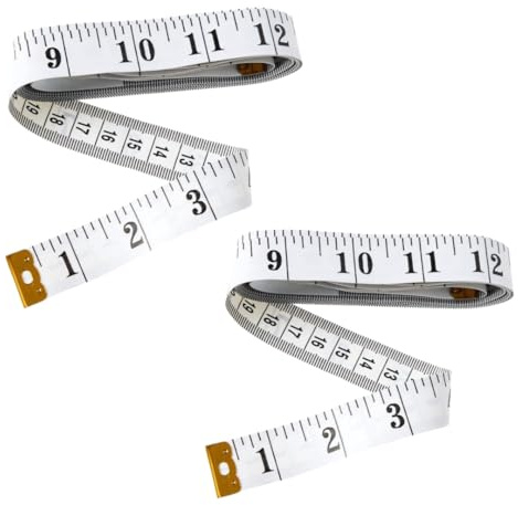 Pack of 2 - Dual Sided Durable Measuring Tape for Body, Waist, Clothes, Fabric, Sewing, 150cm, Fibre Glass