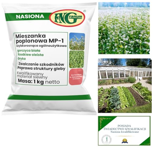 EcoDeco Bodenverbesserer Mischung MP1 als Gründüngung für Garten | Gründünger 1kg Frische Saat | Zwischenfrucht zur Bodenverbesserung und Erosionsschutz