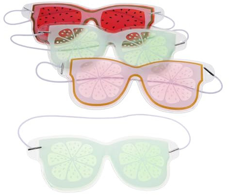 FRCOLOR 4stücke Gel Augenmaske Tragbare Kühle Augenpads Für Fruchtige Designs Wiederverwendbare Augenmasken Zur Linderung Von Schwellungen Dunkelheit Und Müdigkeit Für Zuhause Und