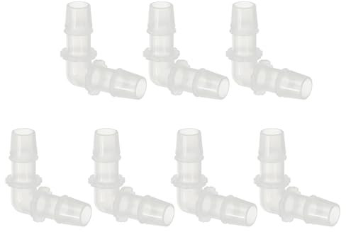 PATIKIL 1/2 Raccord en Plastique coudé à 90 degrés pour Tuyau, 7 Pack Raccords en L à Barbe 2 Voies Connecteur de jonction égal à Barbe Mender pour Aquarium Carburant gaz Liquide air