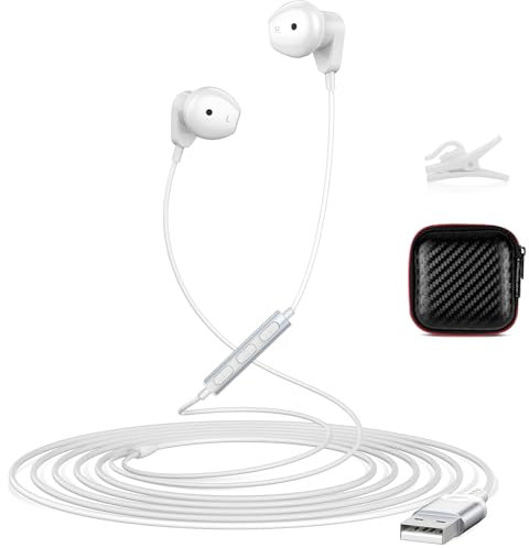 ACANDYA Cuffie USB con Microfono per PC Laptop, Gaming Cuffie con Filo Stereo Hifi Semi in Ear con Controller Volume per Portatile/Mac/Chrome/Ps5/Skype/Zoom