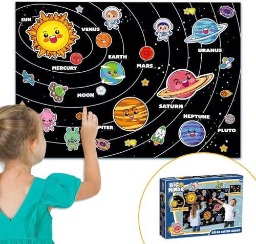 Big Minds - Entdecke Das Sonnensystem Kinder | Montessori Spielzeug Ab 4 Jahre | Kinder Geschenke Mit Figuren | Weltraum | Planeten | Sonnensystem Modell | Weltall