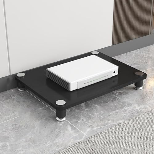 ZIGTUEI HiFi Rack, HiFi Regal, Medienaufbewahrungsschrank, HiFi Rack Audio Regal, AV-Regal, Audio Video Component Cabinet, für Plattenspieler & Stereoanlagen(Black,60x5cm/23.6x2in)